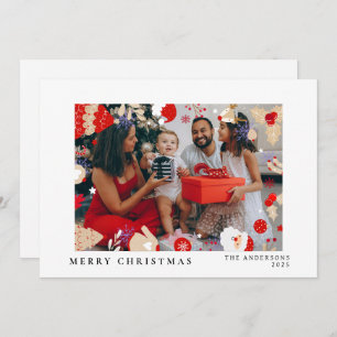 Elegant Minimal Christmas Modern Family Portrait Holiday Card