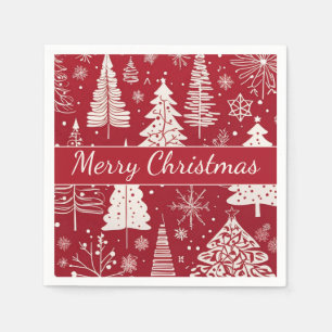 Elegant Minimal Christmas Tree Holiday Pattern  Napkin