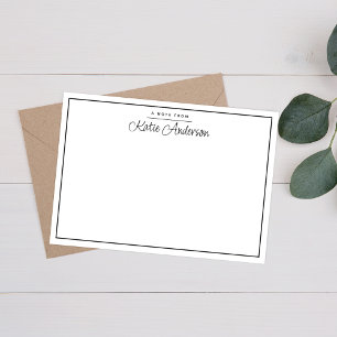 Elegant Minimal Classic Script Black & White Card
