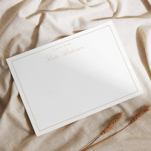 Elegant Minimal Classic Script Pastel Brown Card