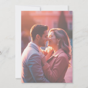 Elegant minimal clean neutral rustic photo wedding invitation