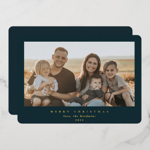 Elegant Minimal Dark Green Frame Single Photo