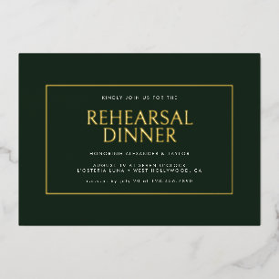 Elegant Minimal Dark Green Golden Frame Rehearsal