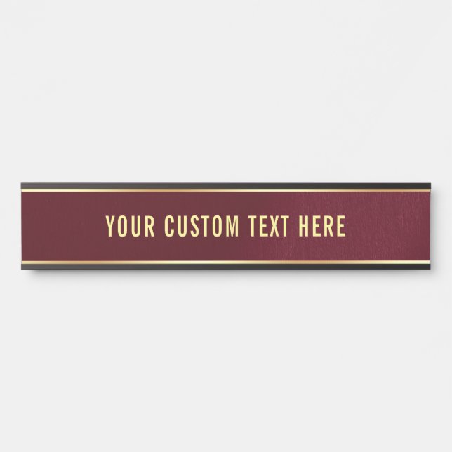 Elegant Minimal Design Your Custom Text Here Home Door Sign (Front)
