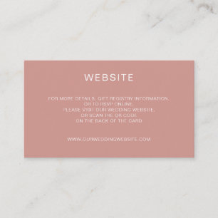 Elegant minimal dusty rose QR Code website Enclosure Card