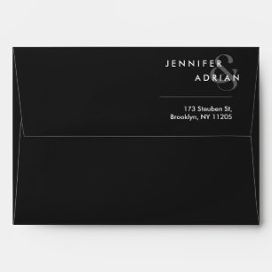 Elegant Minimal Eerie Black Modern Wedding Envelop Envelope