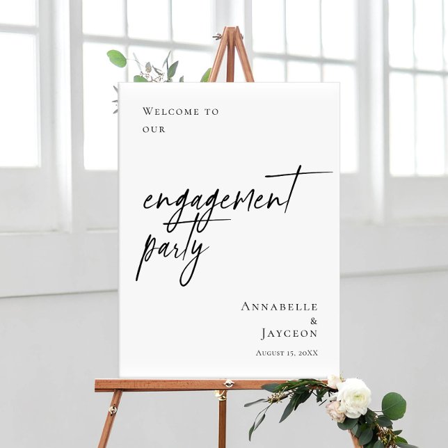 Elegant minimal Engagement Party welcome Poster (Creator Uploaded)
