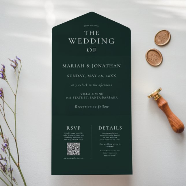 Elegant Minimal Fall All In One Wedding Invitation (Creator Uploaded)