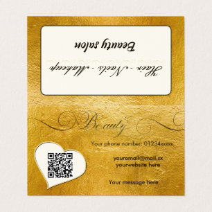 Elegant minimal faux gold Qr code beauty salon Business Card