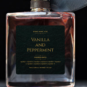 Elegant Minimal Faux Leather & Gold Product Label