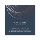 Elegant minimal faux rose gold geometric navy blue