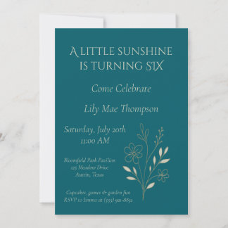 Elegant Minimal Floral Invitation