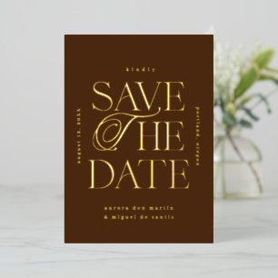 elegant & minimal foiled save the date