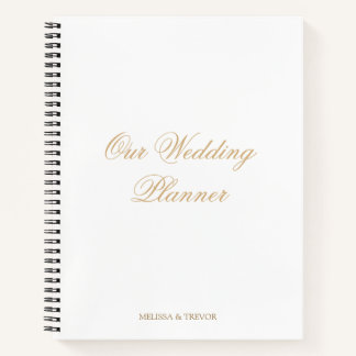 Elegant Minimal Formal Script Our Wedding Planner Notebook