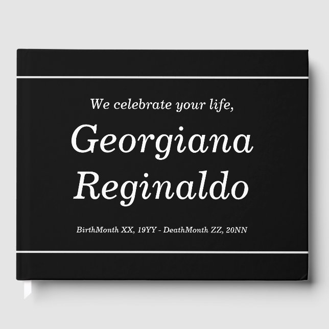 Elegant & Minimal Funeral Guest Book (Front)