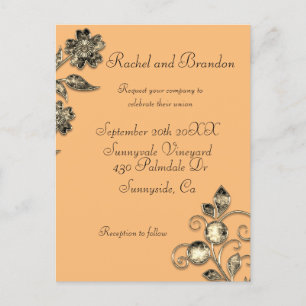 Elegant Minimal Gold Floral Postcard