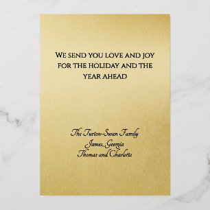 Elegant Minimal Gold Foil Black JOY Christmas