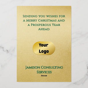 Elegant Minimal Gold Foil Business Christmas