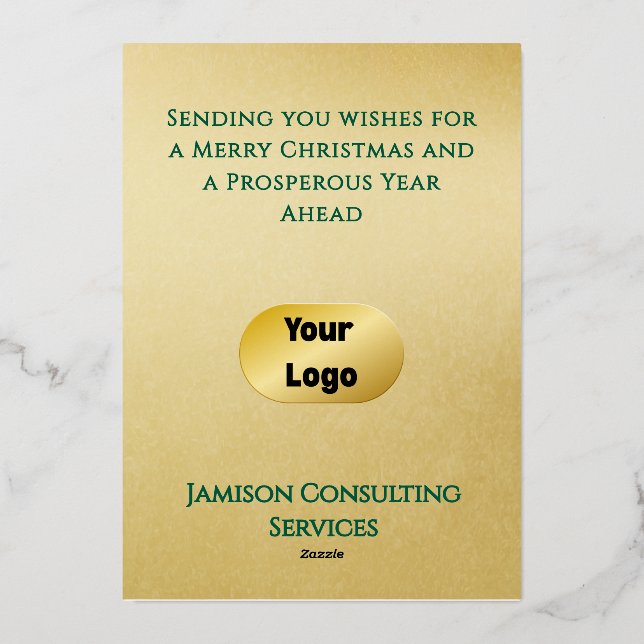 Elegant Minimal Gold Foil Business Christmas (Back)