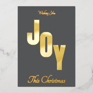 Elegant Minimal Gold Foil Dark Grey JOY Christmas