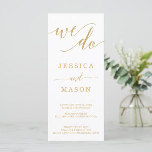 Elegant Minimal Gold Wedding Programs - We Do Programme