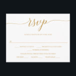 Elegant Minimal Gold Wedding RSVP Postcard<br><div class="desc">Easily customise this beautiful wedding RSVP Postcard with your wedding information. Your guests can make their selections and quickly drop this in the mail! See the entire collection for more matching items!</div>