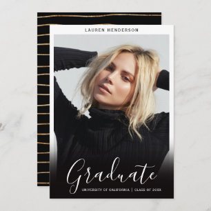 Elegant Minimal Graduate Photo Graduation Announcement