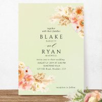 Elegant, Minimal Green, Peach, Blush Cream Wedding