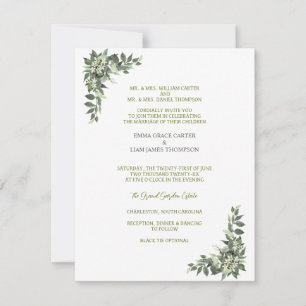 Elegant Minimal Greenery Wedding RSVP Card