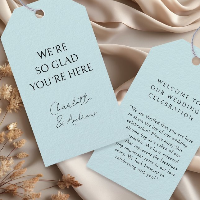 Elegant, minimal, handwriting, blue gift tags (Creator Uploaded)