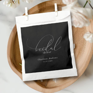Elegant, minimal, handwriting Bridal Shower Favour Bags