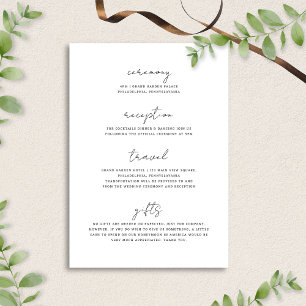 Elegant Minimal Handwriting Font Wedding Details Enclosure Card