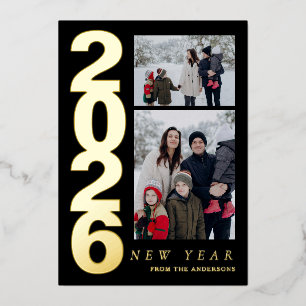 Elegant Minimal Happy New Year Family 2 Photo