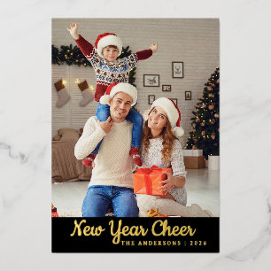 Elegant Minimal Happy New Year Family Photo