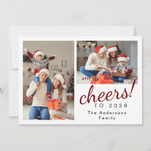 Elegant Minimal Happy New Year Family Photo Holiday Card