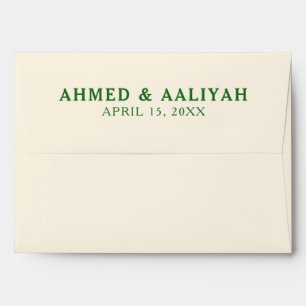 Elegant Minimal Ivory Islamic Muslim Wedding Envelope