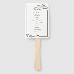Elegant Minimal Leaves Frame Green Olive Hunter Pr Hand Fan
