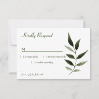 Elegant Minimal Leaves Frame Green Olive Hunter