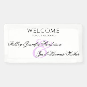Elegant Minimal Light Purple Custom Name Wedding Banner