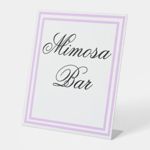 Elegant Minimal Light Purple Mimosa Bar Pedestal Sign