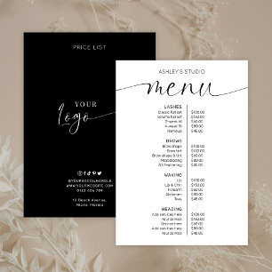 Elegant Minimal Logo Business Menu Price List