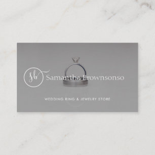 Elegant Minimal Logo Jewelry Boutique Photo Promo Business Card