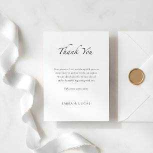 Elegant Minimal   Luxury  Black & White Thank You Card