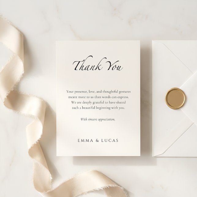Elegant Minimal | Luxury  Black & White Thank You Card (Creator Uploaded)