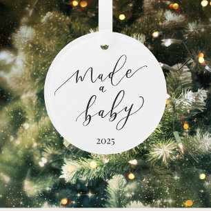 Elegant Minimal Made A Baby Ornament