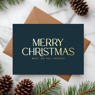 Elegant Minimal Merry Christmas Business Gold Navy