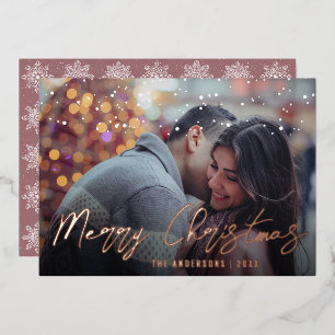 Elegant Minimal Merry Christmas Custom Photo  