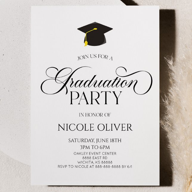 Elegant Minimal Minimalist Graduation Invitation (Creator Uploaded)
