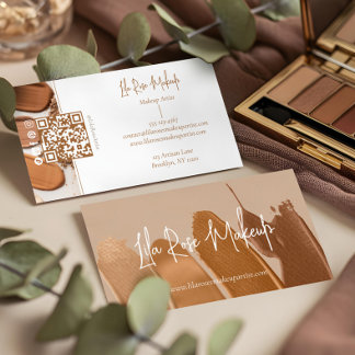 Elegant Minimal Modern Makeup Artist Photo Collage Business Card