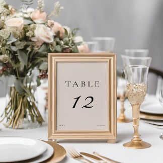 Elegant Minimal Modern Script Dusty Pink Wedding Table Number